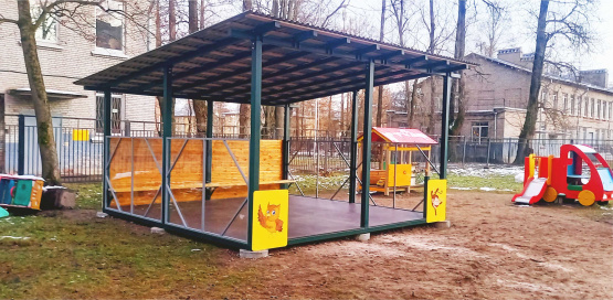 Теневые навесы для детского садика №33. Колпино