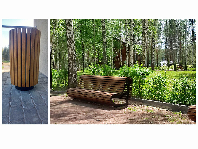 Скамейки и урны профилакторий Морозовский г. Арзамас