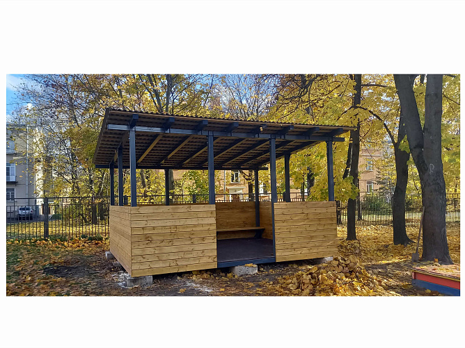 Теневые навесы для детского садика №16. Колпино